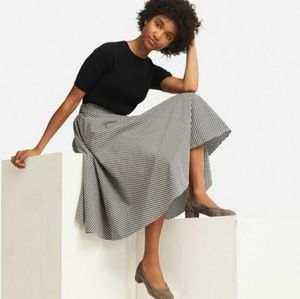 Gingham midi skirt: black and white